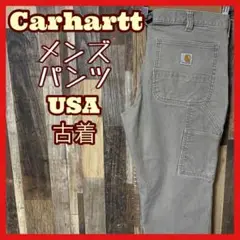 カーハート メンズ ロゴ ワーク パンツ グレー L 32 USA古着 90s