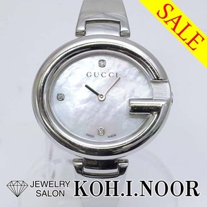 《Bargain》グッチ グッチシマ レディース YA134303 ステンレス クォーツ 箱 保証書 GUCCI シェル ダイヤモンド