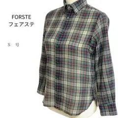 FORSTE フェアステ チェック柄 レギュラーカラー 長袖 ミドル レディース