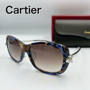 未使用 Cartier サングラス パンサー パンテール マーブル柄 カルティエ メガネ アイウェア 度なし 大理石柄 極美品