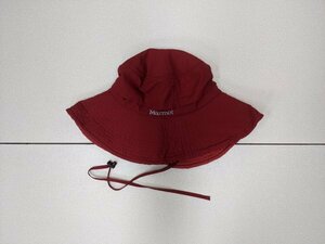 18．Marmot マーモット ロゴ ナイロン調 アドベンチャーハット サファリハット アウトドア レジャー Mサイズ 57.5㎝ 赤x501