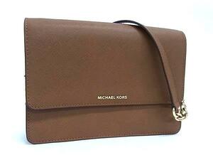 1円 ■極美品■ MICHAEL KORS マイケルコース レザー チェーン クロスボディ ショルダーバッグ 斜め掛け レディース ブラウン系 FF3309