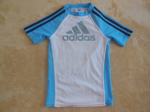 ▽USED▽ADIDAS▽アディダス▽スイムウェア▽ホワイト×水色▽サイズ１４０▽