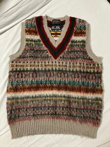 BEAMS PLUS【別注】gim / Shaggy Fair Isle Cricket Knit vest ニット ベスト 美品 ビームスプラス フェアアイル シャギードック