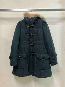 BURBERRY バーバリー BLUE LABEL ブルーレーベル タヌキファー 裏チェック ネイビー ダウンコート サイズ38 E1A36-264-09