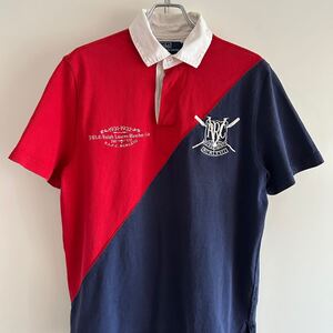 90s Polo by Ralph Lauren ポロバイラルフローレン 半袖ポロシャツ ラガーシャツ L カスタムフィット ツートーン 古着 正規品