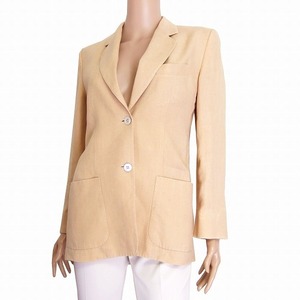 M/マックスマーラ Max Mara 麻リネン100%ジャケット 小さいサイズ 表記JI36号(S相当) ベージュ イタリア製 春夏秋向け アウター レディース