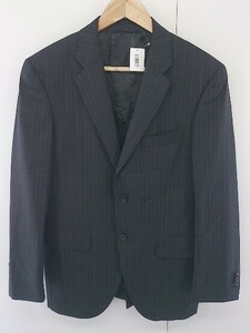 ◇ THE SUIT COMPANY ザ スーツカンパニー ストライプ 長袖 テーラード ジャケット サイズ170cm グレー メンズ