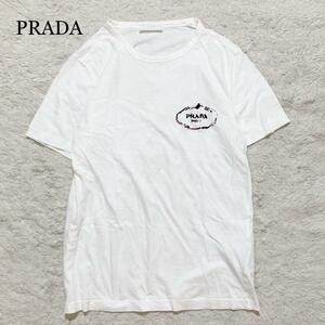 【極美品】PRADA Tシャツ 半袖 ロゴ ワンポイント ホワイト M