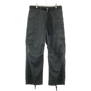 sacai サカイ 24AW Windowpane Pants ウィンドウペンベルテッドカーゴパンツ 24-03561M グレー 3 ITG8X68VG24B