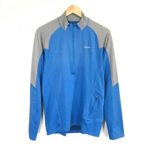 AS197dL patagonia パタゴニア サイズM ハーフジッププルオーバー 長袖シャツ ポケット付き ブルー×グレー メンズ アウトドア 