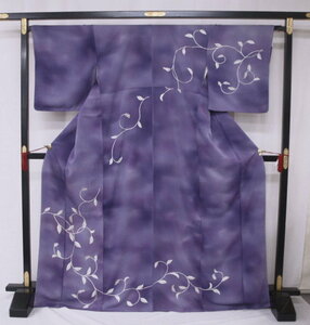 お仕立て上がり　1590　正絹　袷訪問着　古代紫ぼかし　葡萄唐草　