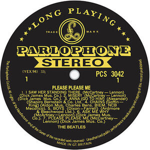 ビートルズ　Please Please Me. Gold & Black. リプロレコードレーベルステッカー１００㎜