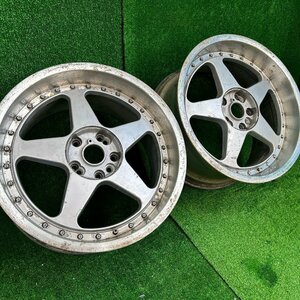 18×9j 5h マルチ +43 114.3 RAYS VESTA EINS KAHN 5 レイズ ベスタ 希少 深リム アルミ ホイール 18 インチ in 5穴 pcd 2本 菅18-295