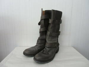 FIORENTINI BAKER フィオレンティーニベーカー レザー ベルト ブーツ 37 チャコールグレー　⑮