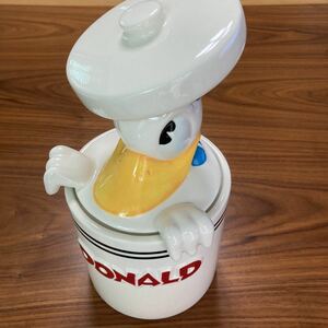 ディズニー　中古　ドナルドダック　クッキージャー　陶器　フィギュア　特大　ビッグサイズ 入れ物　置物