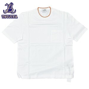 ★美品未使用★HERMES エルメス　半袖Tシャツ　サドルステッチ　カラー/ホワイト　#L　メンズ　未使用品【辻屋質店A3044】