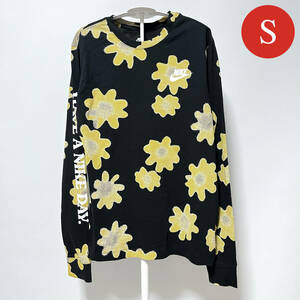 【サイズ：S】Nike Flowers Logo Round Neck Long Sleeves Black ナイキ フラワー ロゴ ロングスリーブ Tシャツ 長袖Tシャツ ロンT