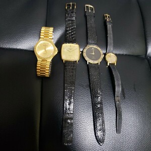 1円～ ジャンク まとめ 4点セット BULOVA LONGINES GUCCI OMEGA 腕時計 メンズ レディース ブローバ ロンジン グッチ オメガ アンティーク