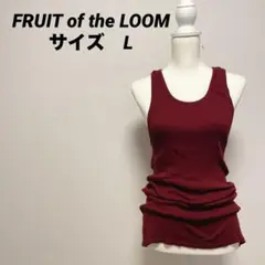 FRUIT of the LOOM 赤紫リブタンクトップ ノースリーブ