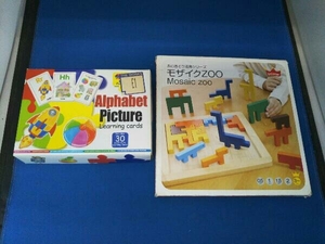 森のあそび道具シリーズ モザイクZOO Alphabet picture Learning cards 30枚 知育玩具 2個セット