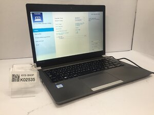 ジャンク/ TOSHIBA dynabook R63/M PR63MYA4347AD21 Intel Core i3-8130U メモリ8.19GB ストレージ無し 【K02535】