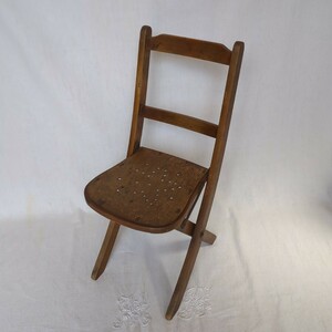 イギリスアンティーク 子ども用折りたたみ椅子 座面高32㎝ 木製 チャイルドチェア 折りたたみ椅子 アンティークチェア