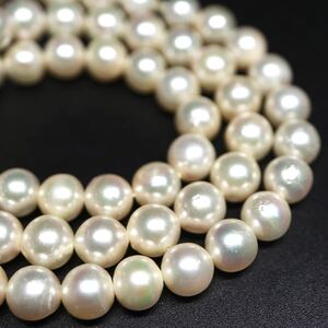 1円〜!!●アコヤ本真珠ネックレス●J 約27.8g 約44.0cm 約7.5mm珠 pearl necklace jewelry パール DA0/DB0 B207