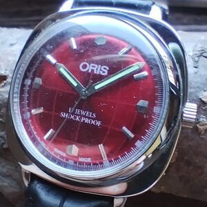 美品●オリス■ORIS 手巻き機械式1980年代ヴィンテージメンズ腕時計アンティーク