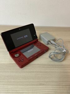 ☆任天堂 Nintendo ニンテンドー3DS CTR-001 レッド 初期化済み タッチペンあり 充電器付き