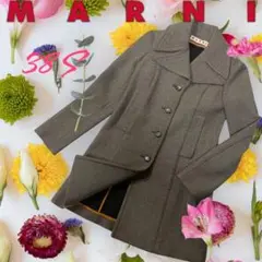 希少！MARNI マルニ ウール ツイル ロング Pコート Aライン 38 S