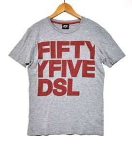 即決【55DIESEL】55ディーゼル プリントTシャツ グレー メンズS 古着