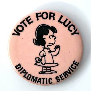 【Vintage】VOTE FOR LUCY DIPLOMATIC SERVICE バッジ SNOOPY スヌーピー