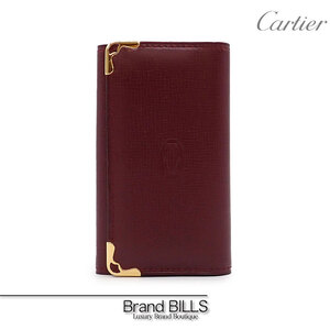 未使用品 Cartier カルティエ マストライン 6連 キーケース L3000156 ボルドー ゴールド金具 2Cロゴ