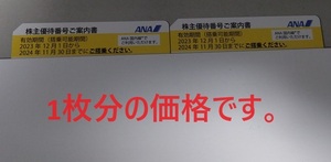 ANA 全日空 株主優待券 割引券 有効期限：2024.11.30