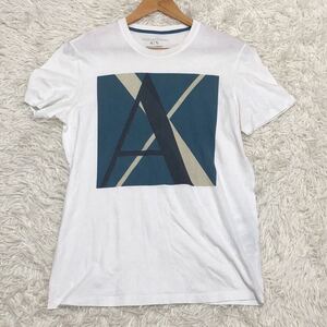 【１点物・ロゴ】ARMANI EXCHANGE アルマーニエクスチェンジ Tシャツ カットソー メンズ Mサイズ 白 ホワイト 