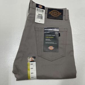 W34 未使用 薄灰色 DICKIES ディッキーズ 5 POCKET DENIM スリムスキニージーンズ WP810 USA 直輸入 1