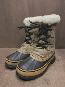 ビンテージ●MADE IN CANADA SOREL CARIBOUスノーブーツ茶●241025j3-m-bt-27cmソレル古着ウォータープルーフ