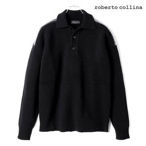 ◆【roberto collina(ロベルトコリーナ)/秋冬/ウールカシミヤミドルゲージオーバーサイズ長袖ニットポロシャツ(RM34004)】[rbc2360491-48]