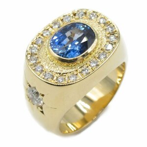 ジュエリー サファイア ダイヤモンド リング ブランドオフ JEWELRY K18（イエローゴールド） リング・指輪 K18 中古 メンズ レディース