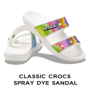 24cm クロックス クラシック スプレイ ダイ サンダル Classic Crocs Spray Dye Sandal ホワイト×マルチ white multi M6W8 新品