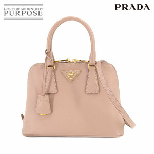 新品同様 プラダ PRADA サフィアーノ 2way ハンド ショルダー バッグ レザー ベージュ 1BA838 Hand Shoulder Bag 90204291