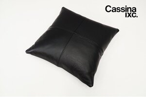 etc220 展示極美品 Cassina ixc.(カッシーナ・イクスシー) スクエア フェザークッション 本革 レザー 38cm×38cm