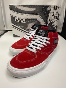 【新品】VANS SKATE HALFCAB RED/WHITE US8.5 26.5cm ヴァンズ バンズ スケート ハーフキャブ ホワイト レッド