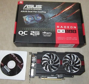 □ASUS Radeon RX560 2GB OCエディション GDDR5 DP HDMI DVI AMD RX560-O2G ジャンク