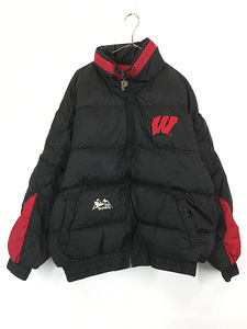 古着 90s Wisconsin Badgers バジャーズ カレッジ アメフト 2way ダウン ジャケット XL 古着