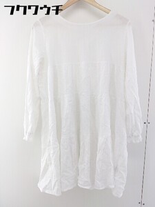 ◇ w closet ダブルクローゼット ティアード 長袖 ミニ チュニックワンピース サイズM ホワイト レディース