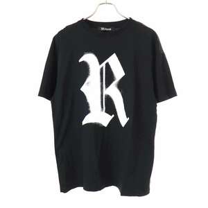 RAF SIMONS ラフシモンズ 23SS RロゴプリントクルーネックTシャツ 231-120 ブラック M ITXQU7Q23Z4Y