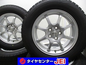 15インチ 195/65R15 6J+45 100 プリウス/カローラ バリ溝 中古スタッドレスタイヤホイール4本セット送料無料(SA15-3538）