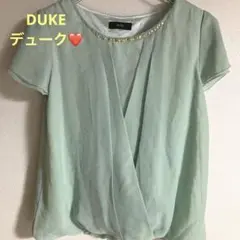 最終値下げ【DUKEデューク❤️】レディースブラウス　Mサイズ 緑　ヴィンテージ